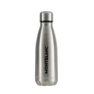 Montblanc Stainless Steel Travel Water Bottle, Silver Logo, Screw Lid,Boxed -NEW